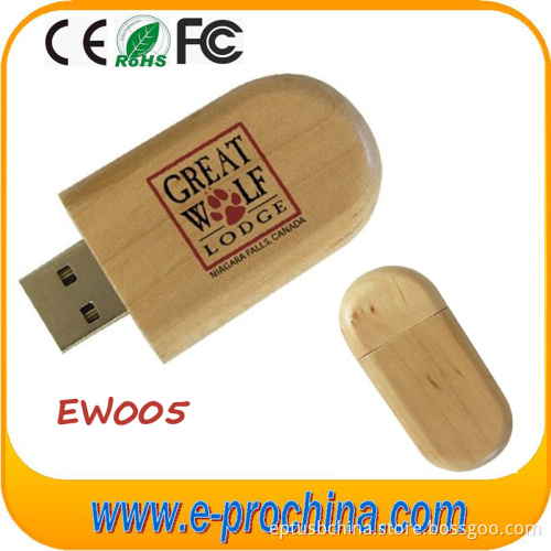 Bamboo Swivel Action Wooden Pen Disk USB Flash Drive (EW005)